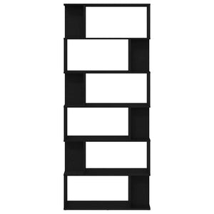 Bokhylla svart ek 80x24x190,5 cm konstruerat trä