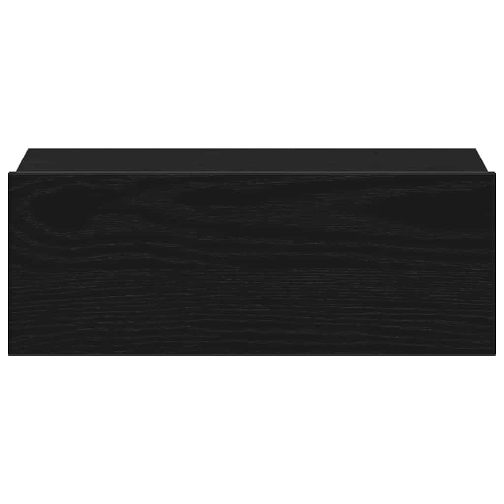 Flytande nattduksbord svart ek 40x32x15 cm konstruerat trä