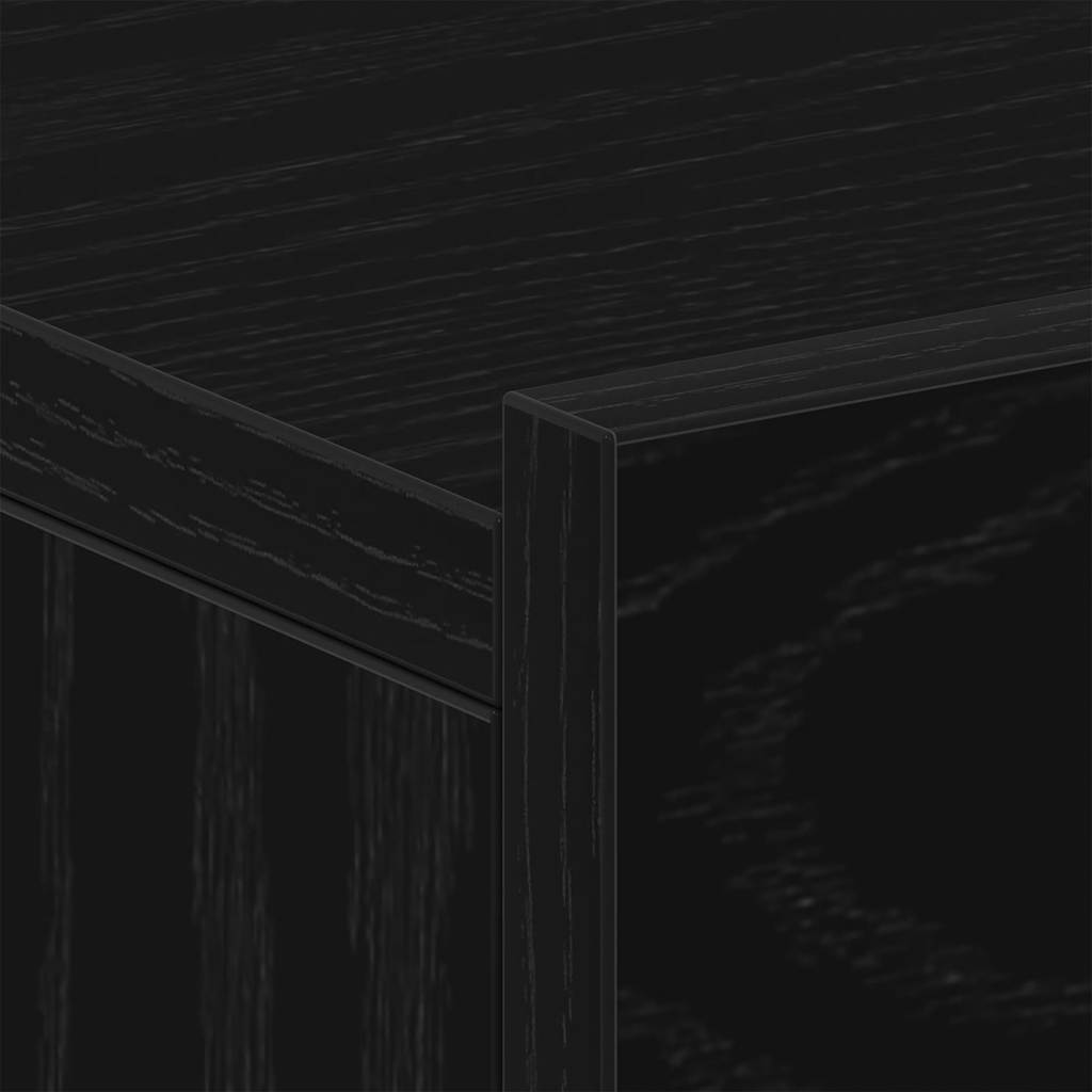 Flytande nattduksbord svart ek 40x32x15 cm konstruerat trä