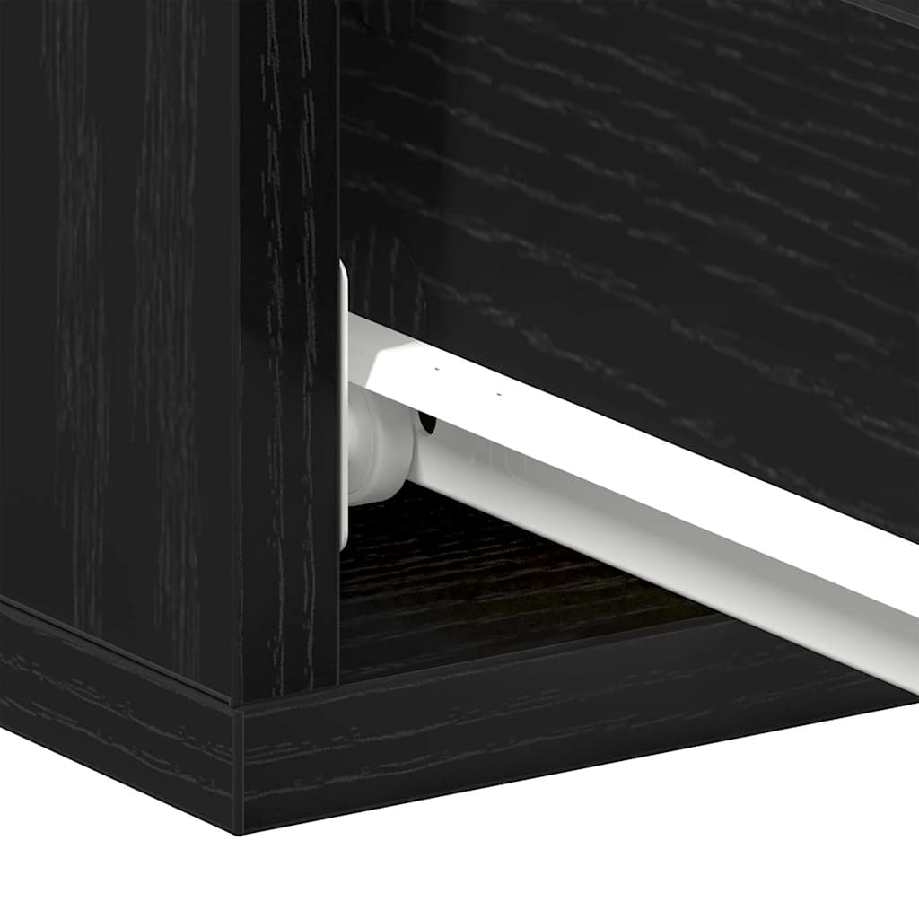 Flytande nattduksbord svart ek 40x32x15 cm konstruerat trä