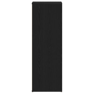 Skohylla rökfärgad svart ek 54x34x100,5 cm konstruerat trä