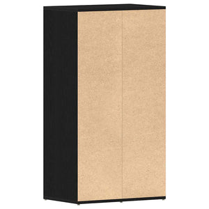 Skohylla rökfärgad svart ek 54x34x100,5 cm konstruerat trä