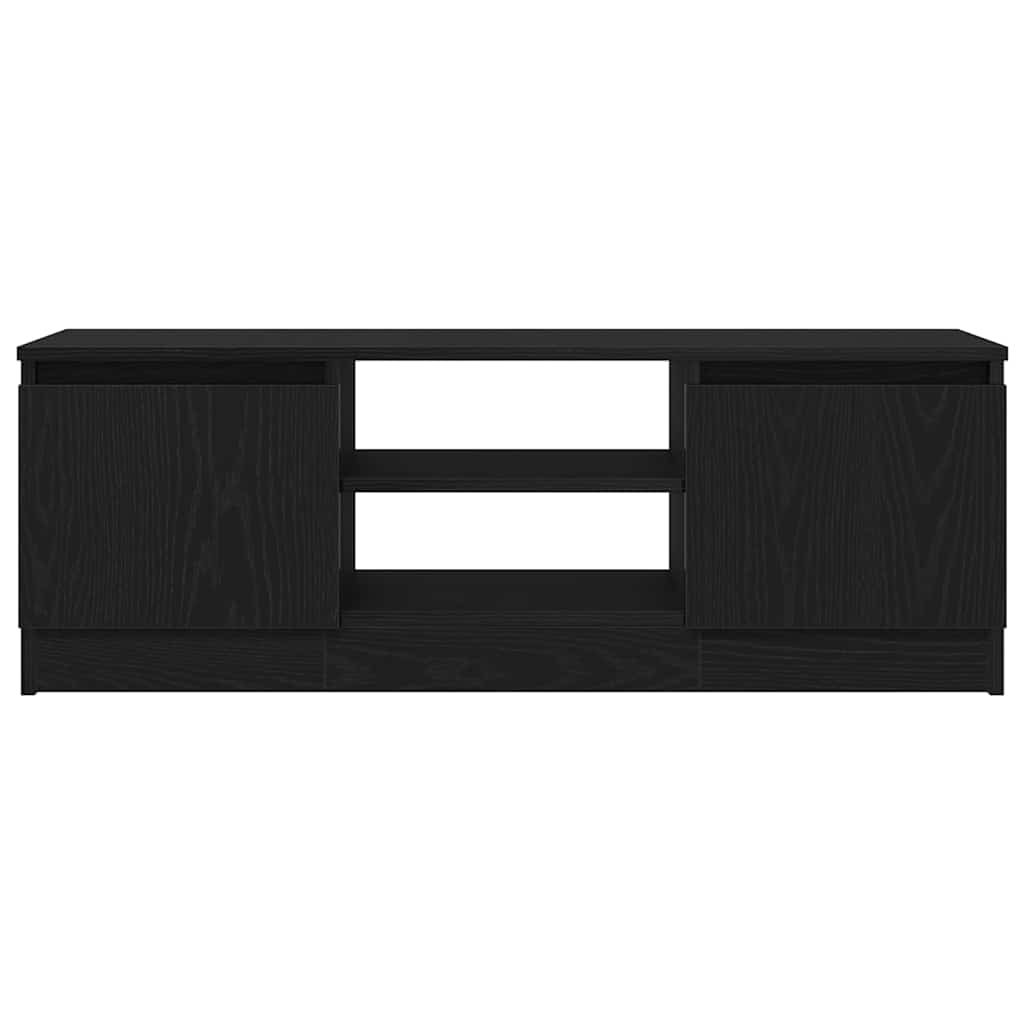 TV-bänk svart ek 102x30x36 cm konstruerat trä