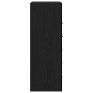 Byrå 6 lådor svart ek 50x34x96 cm konstruerat trä