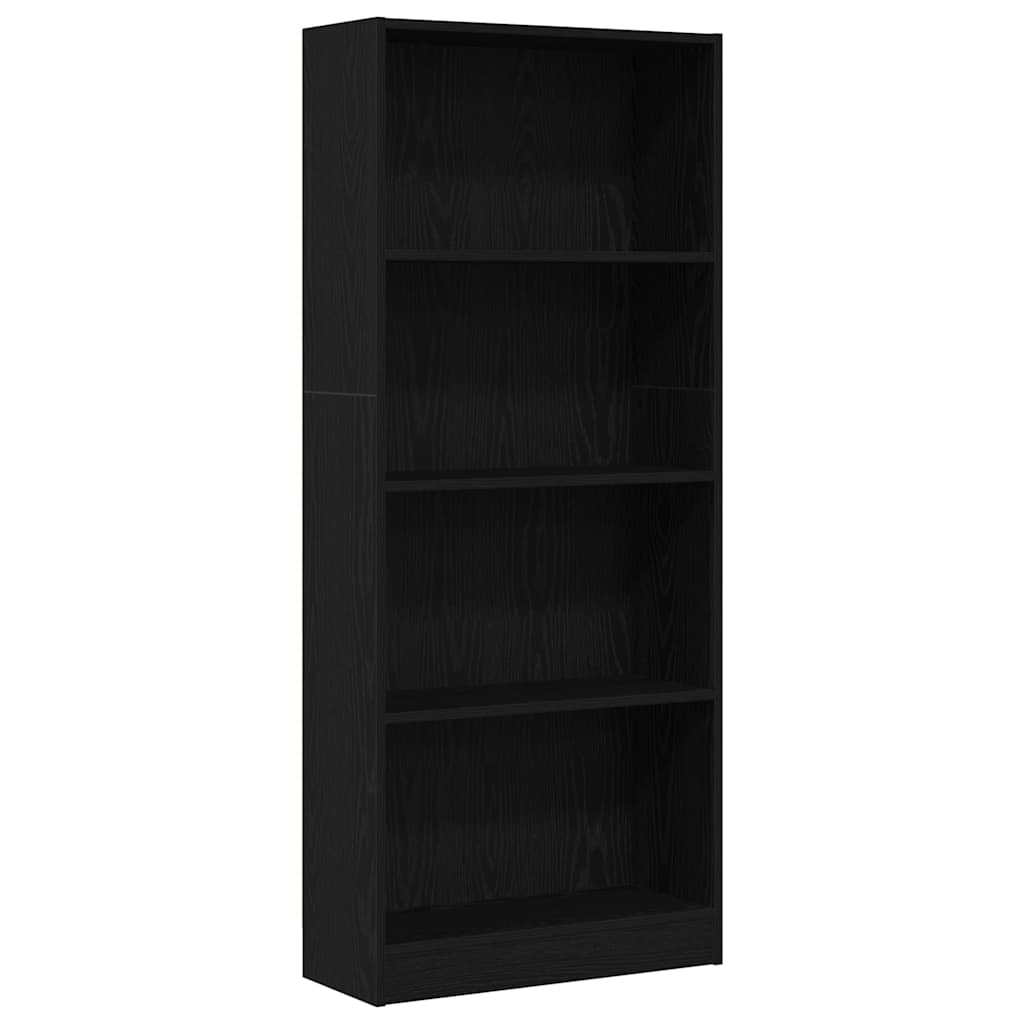 Hyllsystem 60 x 24 x 143 cm Konstruerat trä Svart Ek
