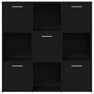 Bokhylla svart ek 90x28x90 cm konstruerat trä