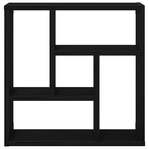 Vägghylla svart ek 45x16x45 cm konstruerat trä