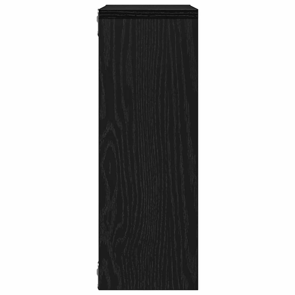 Vägghylla svart ek 45x16x45 cm konstruerat trä