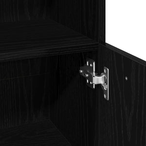 Badrumsskåp med dörr Svart Ek 30 x 30 x 95 cm Konstruerat trä