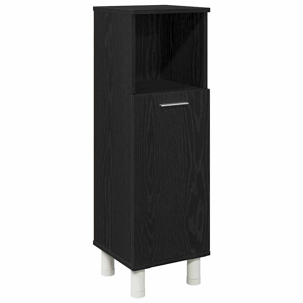Badrumsskåp Svart Ek 30 x 30 x 95 cm Konstruerat trä