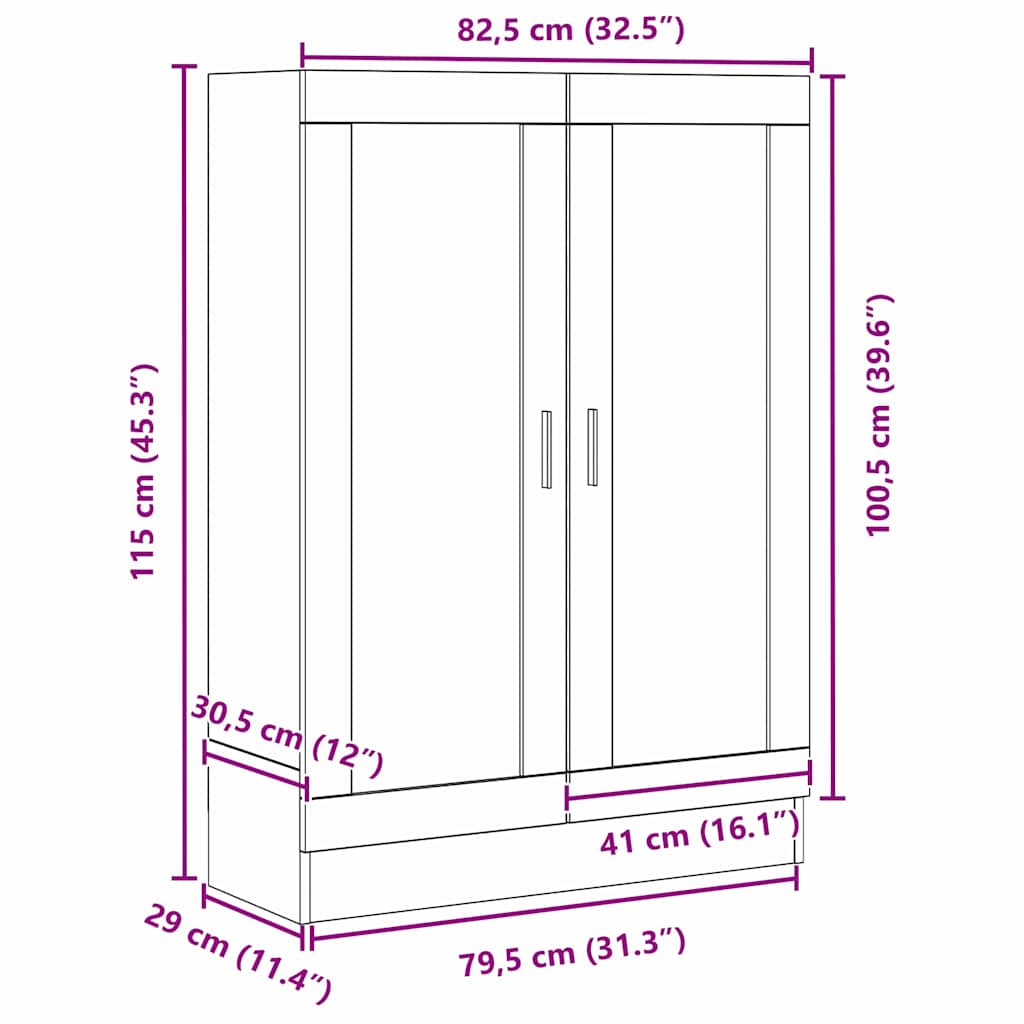 Bokskåp Svart Ek 82,5 x 30,5 x 115 cm Konstruerat trä