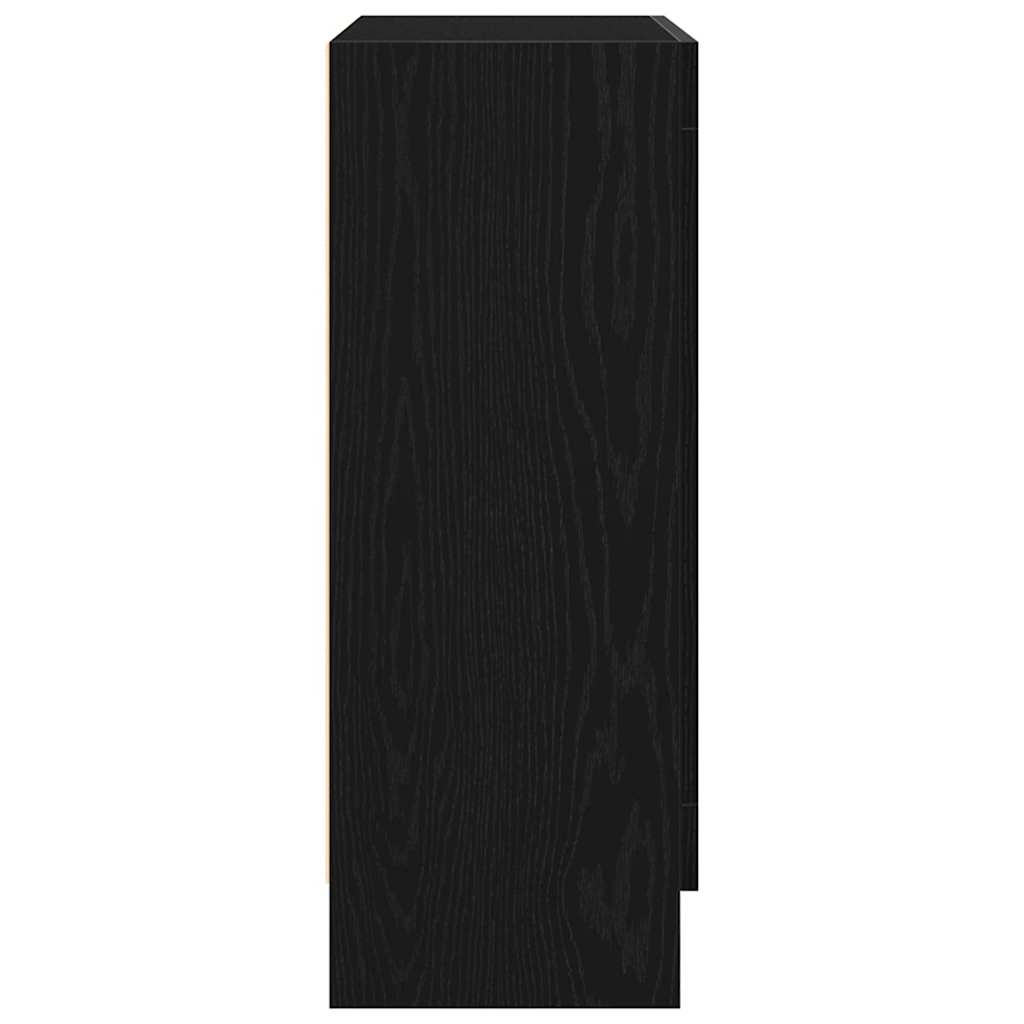 Bokskåp Svart Ek 82,5 x 30,5 x 80 cm Konstruerat trä