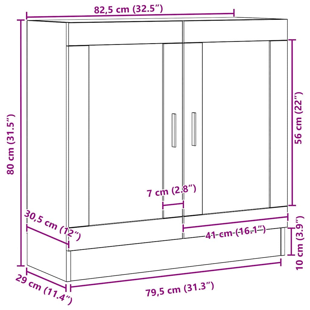 Bokskåp Svart Ek 82,5 x 30,5 x 80 cm Konstruerat trä