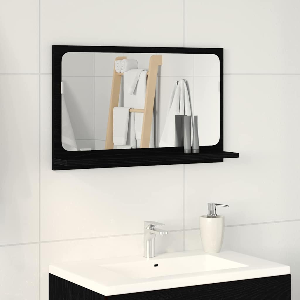 Spegelhylla Svart Ek 60 x 10,5 x 37 cm Konstruerat trä
