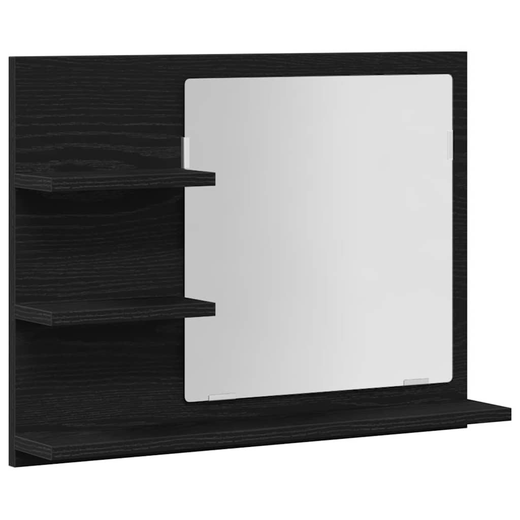 Badrumsspegel svart ek 60x10,5x45 cm konstruerat trä