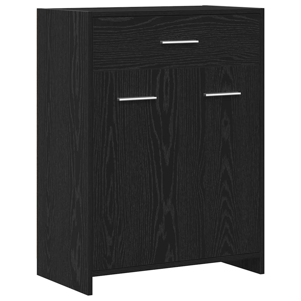 Badrumsskåp Svart Ek 60 x 33 x 80 cm Konstruerat trä