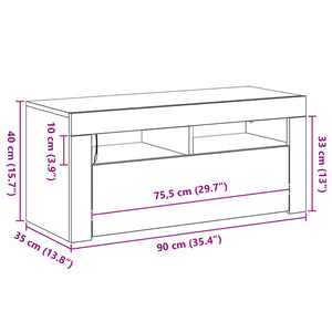 TV-skåp Svart Ek 90 x 35 x 40 cm Konstruerat trä