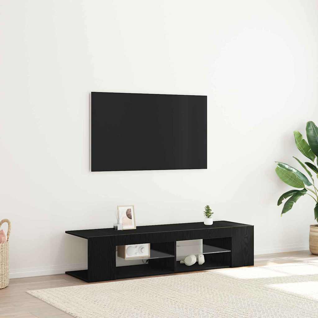 TV-skåp Svart Ek 135 x 39 x 30 cm Konstruerat trä