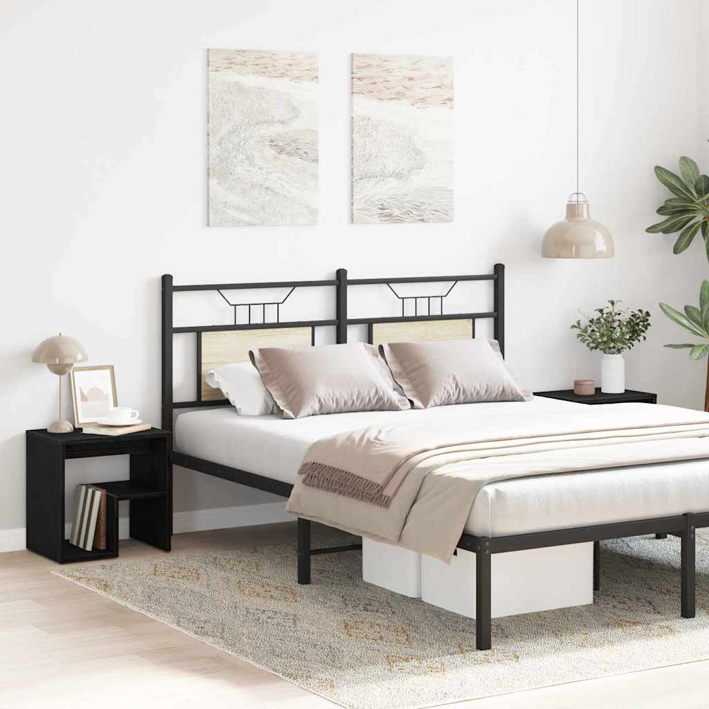 Nattduksbord 2 pcs Svart Ek 40 x 30 x 40 cm Konstruerat trä