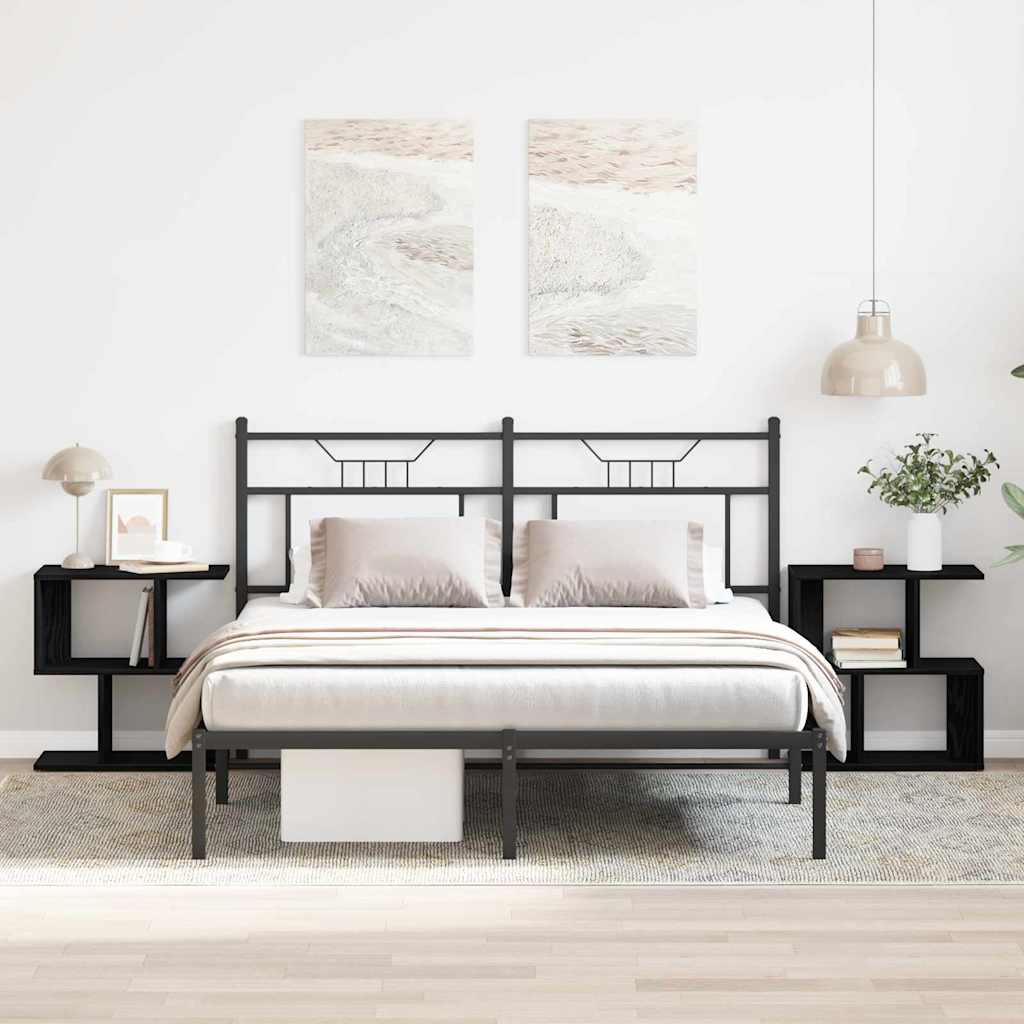 Nattduksbord 2 pcs Svart Ek 50 x 30 x 51,5 cm Konstruerat trä