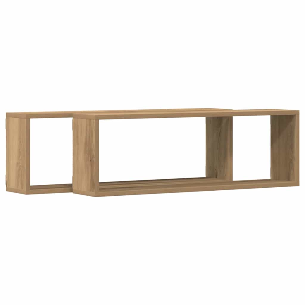 Vägg hyllor 2 st Artisan Ek 80 x 15 x 26 cm Konstruerat trä