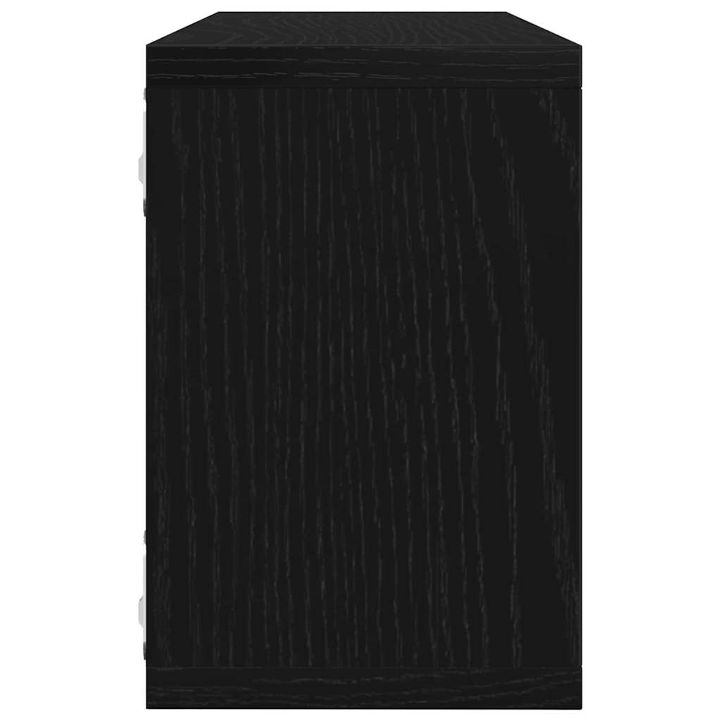Vägghyllor 4 pcs Svart ek 60 x 15 x 23 cm Konstruerat trä