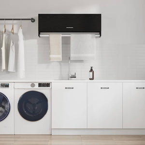 Garderob med låda Svart Ek 100 x 32,5 x 35 cm Konstruerat trä