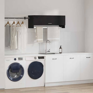 Garderob med låda Svart Ek 100 x 32,5 x 35 cm Konstruerat trä