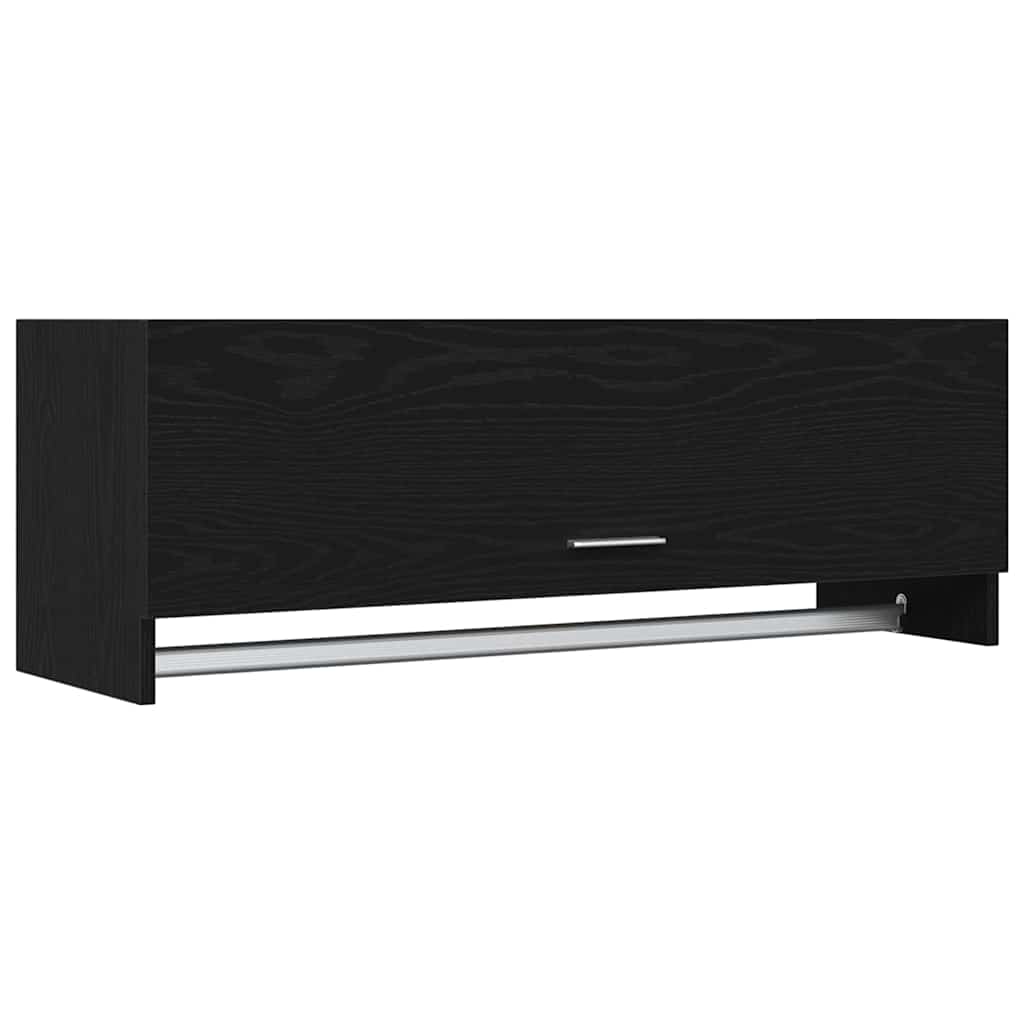 Garderob med låda Svart Ek 100 x 32,5 x 35 cm Konstruerat trä