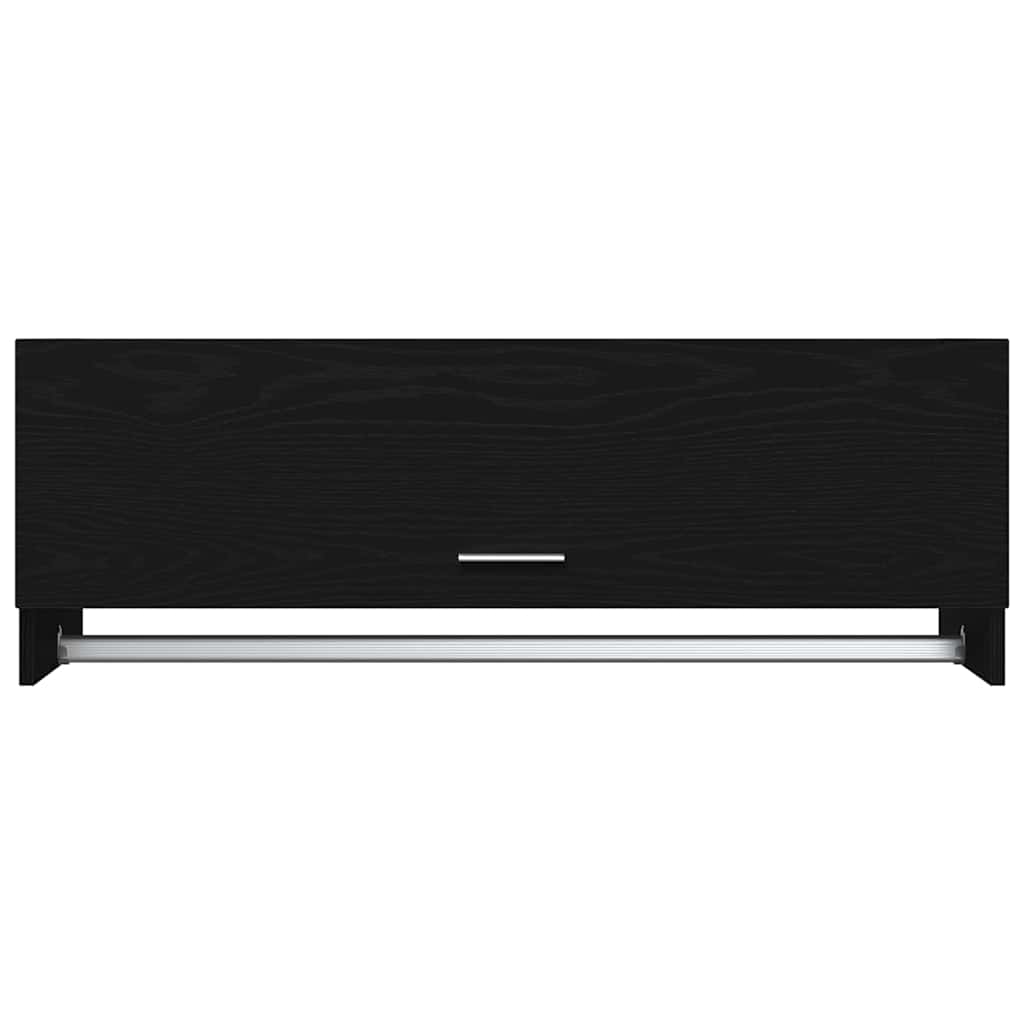 Garderob med låda Svart Ek 100 x 32,5 x 35 cm Konstruerat trä