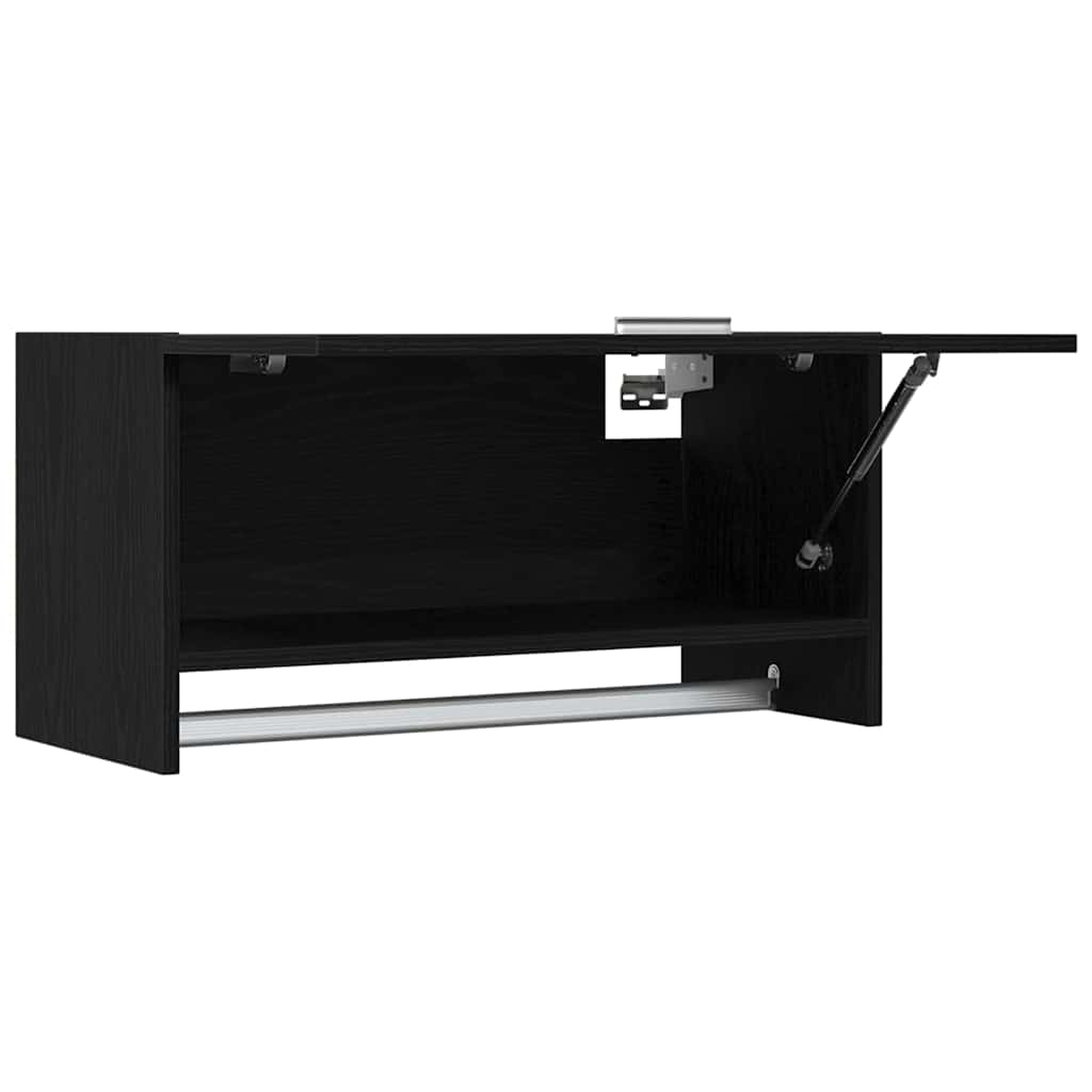 Garderob med låda Svart Ek 70 x 32,5 x 35 cm Konstruerat trä