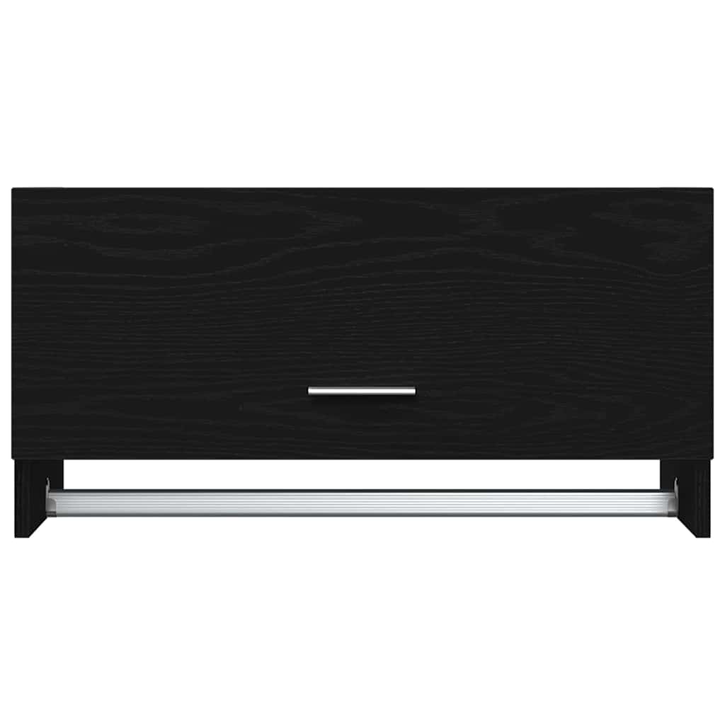 Garderob med låda Svart Ek 70 x 32,5 x 35 cm Konstruerat trä