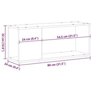 TV-bänkset Svart Ek 80 x 24 x 32 cm Konstruerat trä