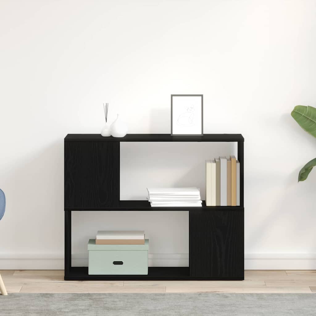 TV-bänkset Svart Ek 80 x 24 x 63 cm Konstruerat trä