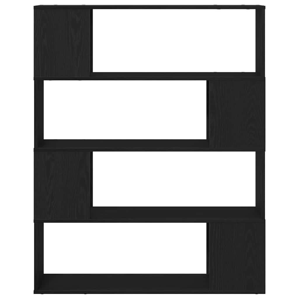 TV-bänkset Svart Ek 100 x 24 x 124,5 cm Konstruerat trä