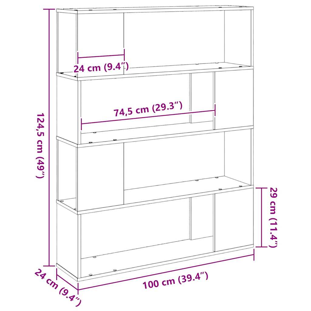 TV-bänkset Svart Ek 100 x 24 x 124,5 cm Konstruerat trä