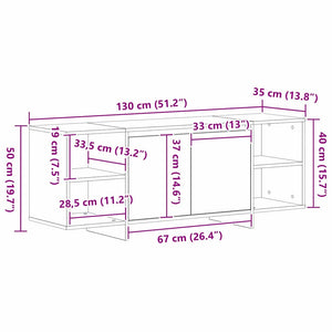 TV-skåp Svart Ek 120 x 30 x 40,5 cm Konstruerat trä