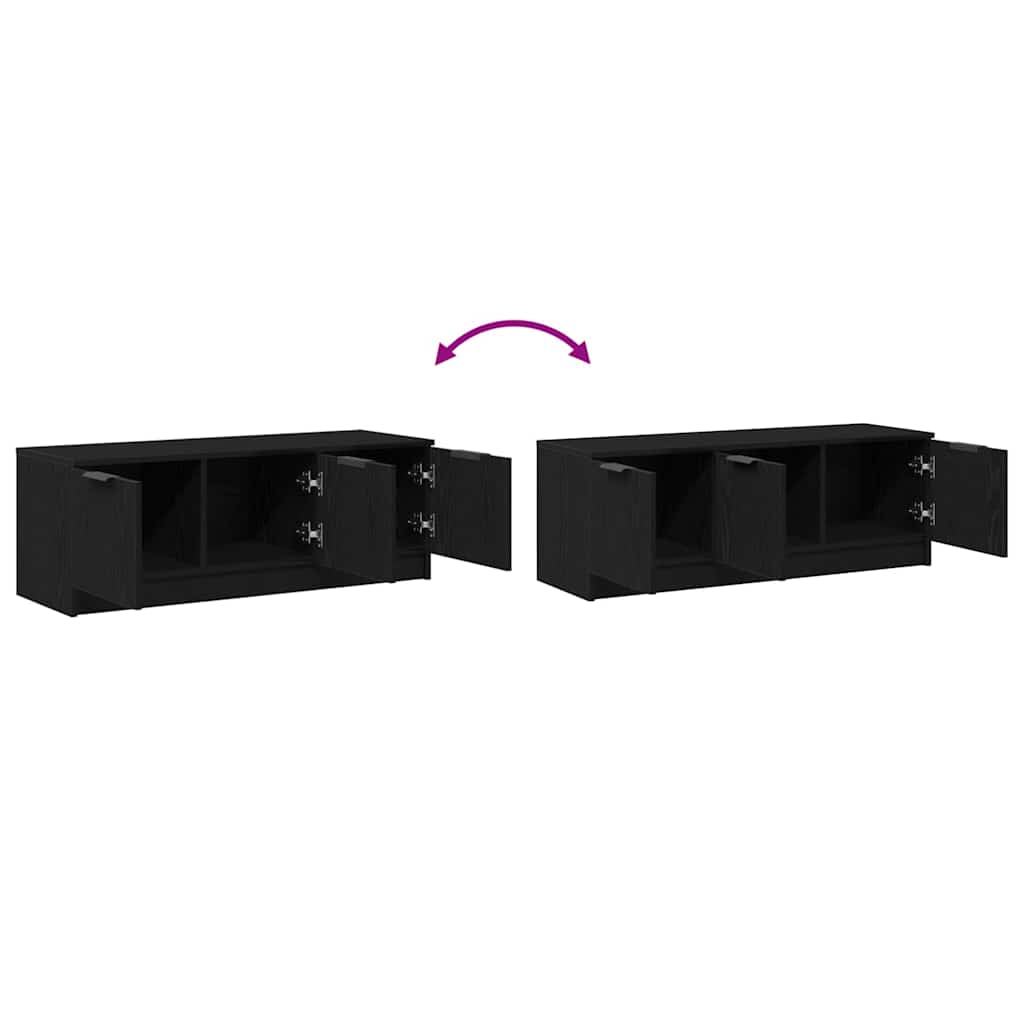 TV-skåp Svart Ek 102 x 35 x 36,5 cm Konstruerat trä