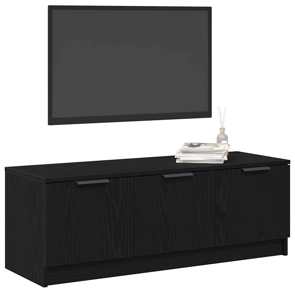 TV-skåp Svart Ek 102 x 35 x 36,5 cm Konstruerat trä