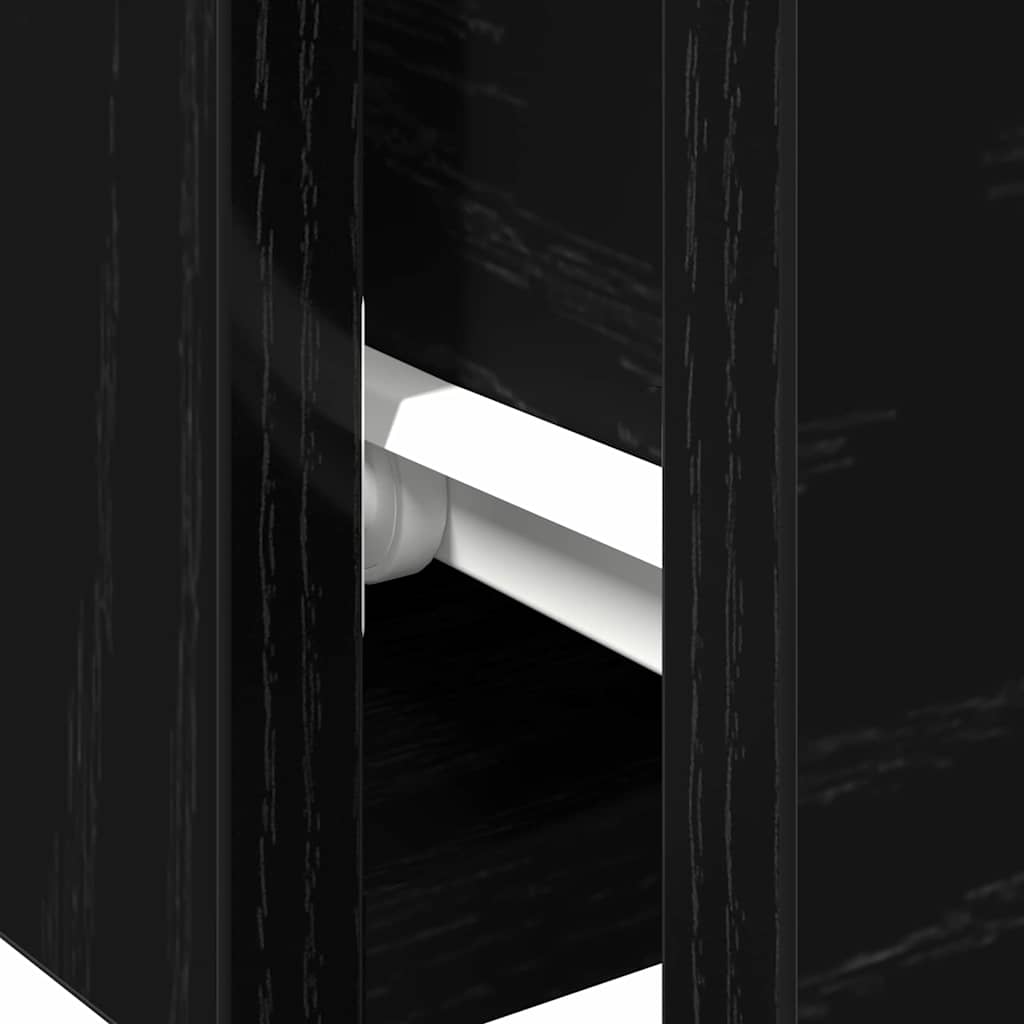 Väggskåp med låda Svart Ek 102 x 30 x 20 cm Konstruerat trä