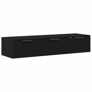 Väggskåp med låda Svart Ek 102 x 30 x 20 cm Konstruerat trä