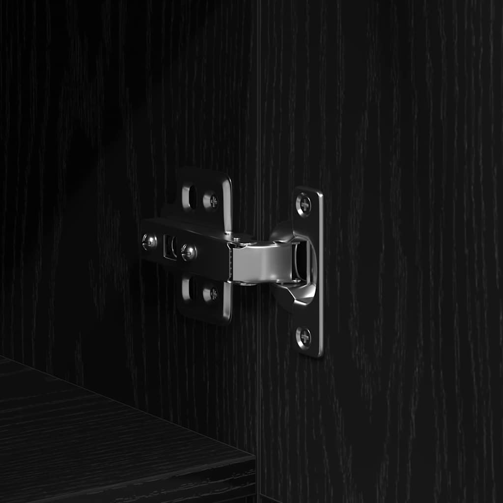 Skoskåp med hylla Svart Ek 29,5 x 35 x 70 cm Konstruerat trä