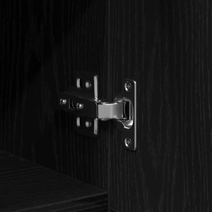 Skoskåp med hylla Svart Ek 29,5 x 35 x 70 cm Konstruerat trä