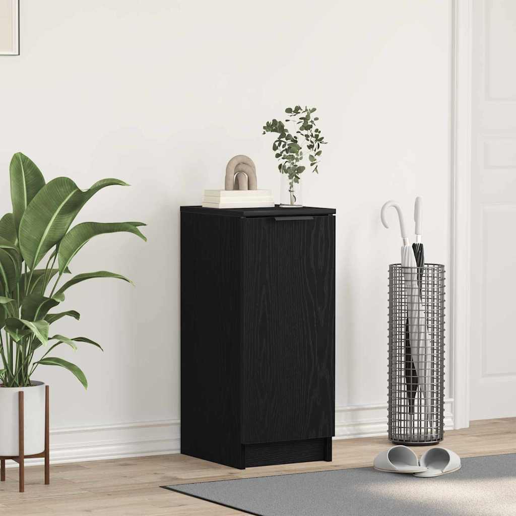 Skoskåp med hylla Svart Ek 29,5 x 35 x 70 cm Konstruerat trä