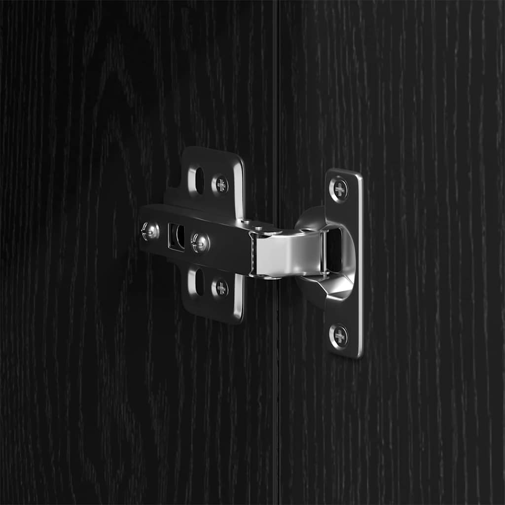 Badrumsskåp med hylla Svart Ek 30 x 30 x 190 cm Konstruerat trä