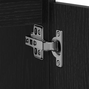 Badrumsskåp med låda Svart Ek 65 x 33 x 60 cm Konstruerat trä