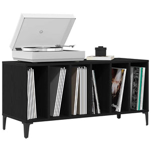 Skivskåp med hylla Svart Ek 100 x 38 x 48 cm Konstruerat trä