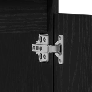 Badrumsskåp med handfat med låda Svart Ek 80 x 33 x 60 cm