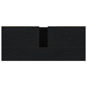 Badrumsskåp med handfat med låda Svart Ek 80 x 33 x 60 cm