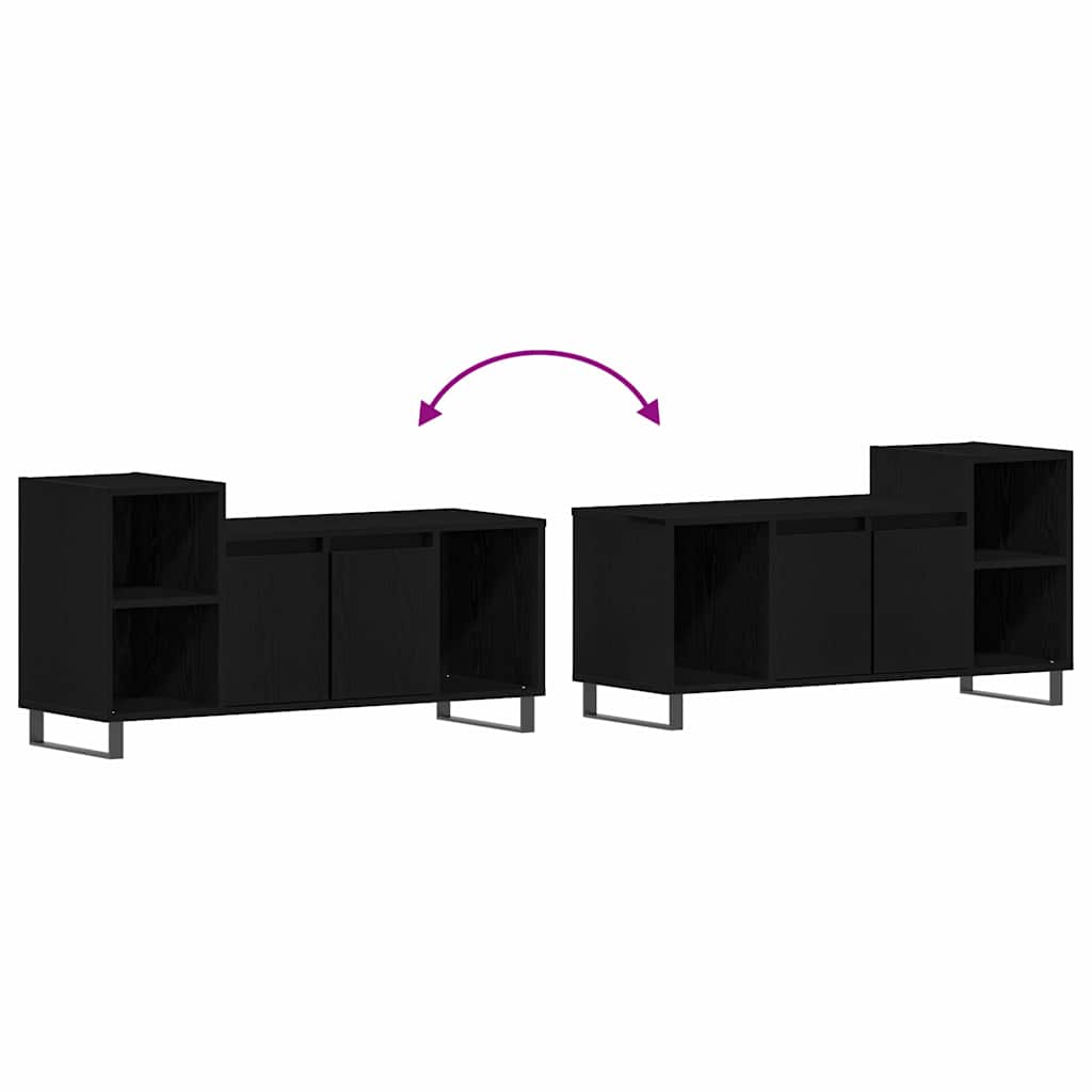 TV-bänkset Svart Ek 100 x 35 x 55 cm Konstruerat trä